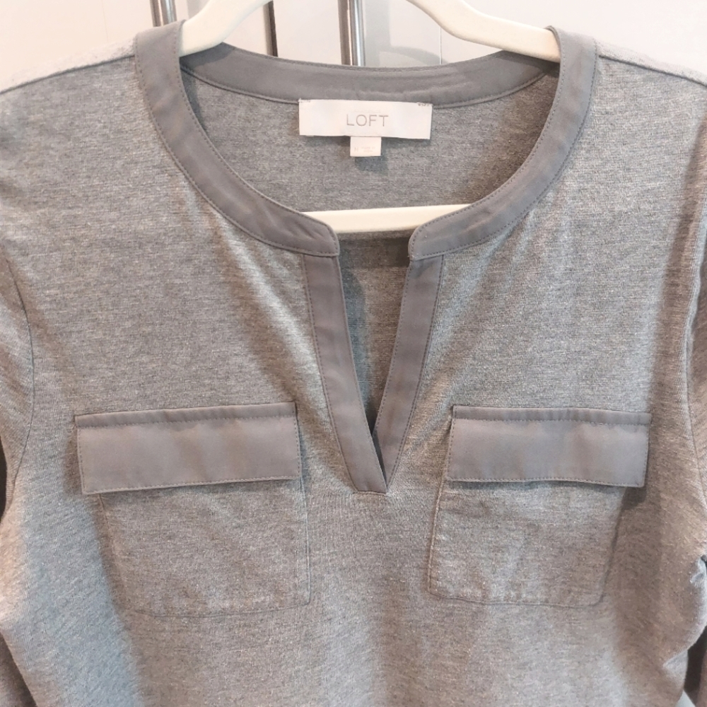 LOFT Split Collar Top - Picture 2 of 5